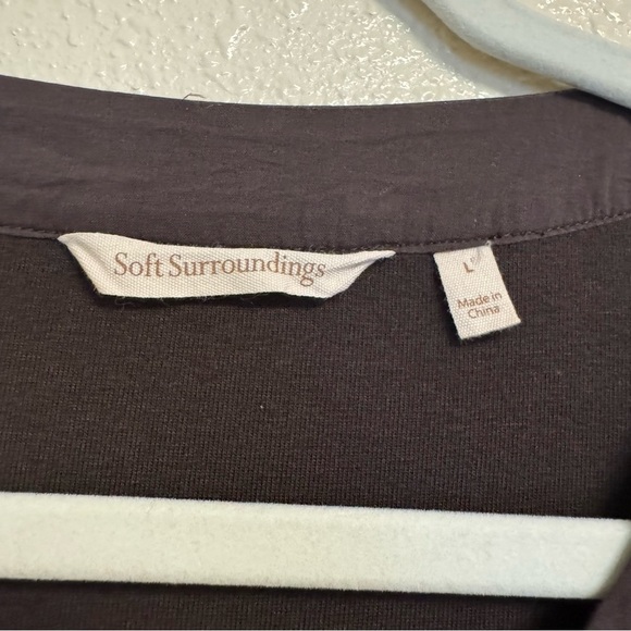 Soft Surroundings Bevvie Blouse In Brown Gold Buttons - Picture 4 of 6